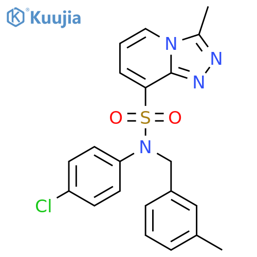 N-(4-chlorophenyl)-3-methyl-N-(3-methylphenyl)methyl-1,2,4triazolo4,3-apyridine-8-sulfonamide structure