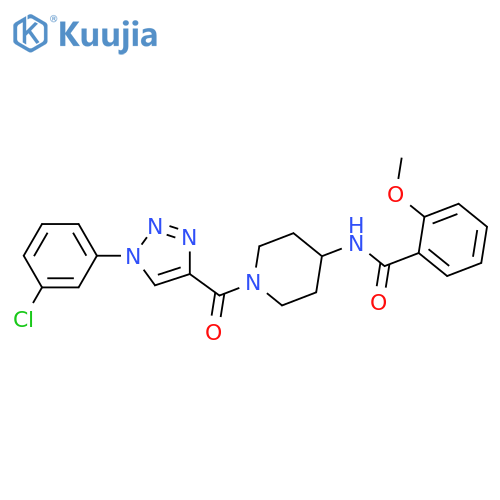 N-{1-1-(3-chlorophenyl)-1H-1,2,3-triazole-4-carbonylpiperidin-4-yl}-2-methoxybenzamide structure