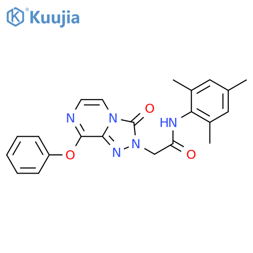 2-{3-oxo-8-phenoxy-2H,3H-[1,2,4]triazolo[4,3-a]pyrazin-2-yl}-N-(2,4,6-trimethylphenyl)acetamide structure