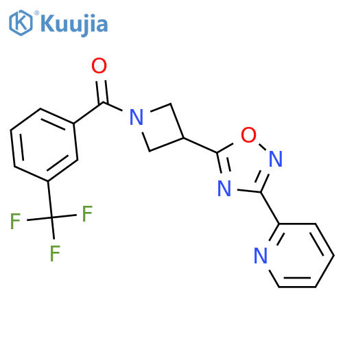 2-(5-{1-[3-(trifluoromethyl)benzoyl]azetidin-3-yl}-1,2,4-oxadiazol-3-yl)pyridine structure