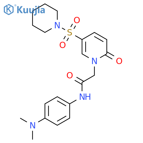 N-4-(dimethylamino)phenyl-2-2-oxo-5-(piperidine-1-sulfonyl)-1,2-dihydropyridin-1-ylacetamide structure