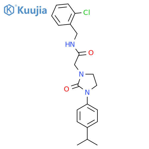 N-(2-chlorophenyl)methyl-2-{2-oxo-3-4-(propan-2-yl)phenylimidazolidin-1-yl}acetamide structure