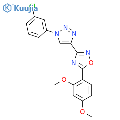 3-1-(3-chlorophenyl)-1H-1,2,3-triazol-4-yl-5-(2,4-dimethoxyphenyl)-1,2,4-oxadiazole structure