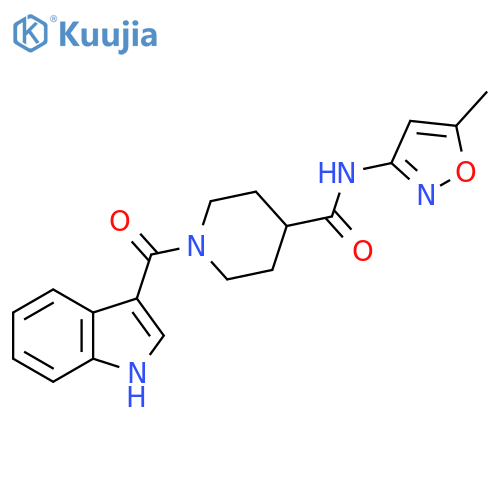 1-(1H-indole-3-carbonyl)-N-(5-methyl-1,2-oxazol-3-yl)piperidine-4-carboxamide structure