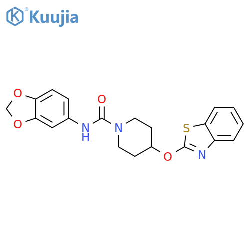 N-(2H-1,3-benzodioxol-5-yl)-4-(1,3-benzothiazol-2-yloxy)piperidine-1-carboxamide structure