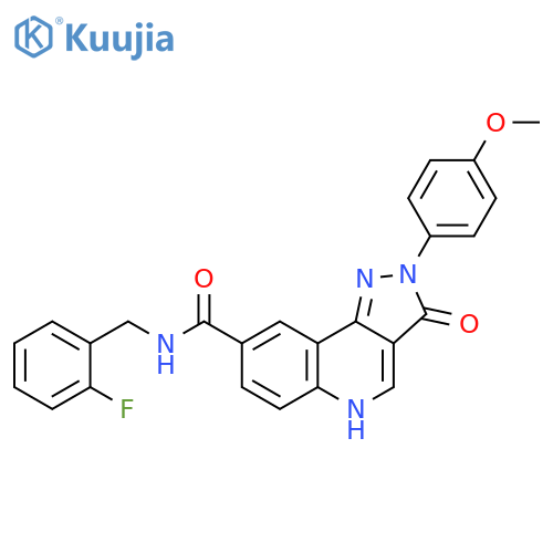 N-[(2-fluorophenyl)methyl]-2-(4-methoxyphenyl)-3-oxo-2H,3H,5H-pyrazolo[4,3-c]quinoline-8-carboxamide structure