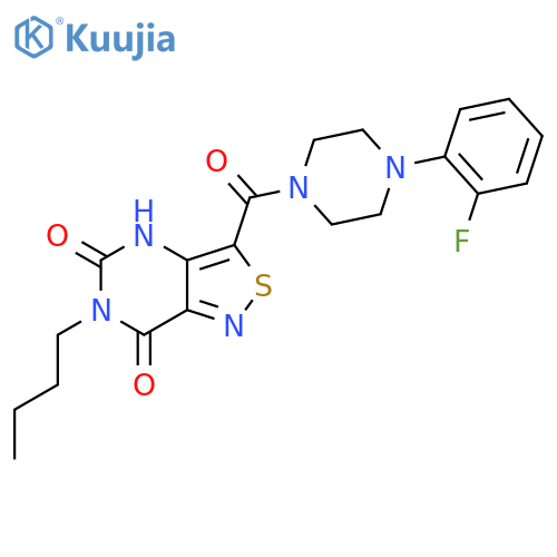 6-butyl-3-4-(2-fluorophenyl)piperazine-1-carbonyl-4H,5H,6H,7H-1,2thiazolo4,3-dpyrimidine-5,7-dione structure