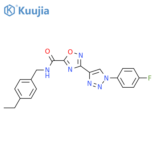 N-(4-ethylphenyl)methyl-3-1-(4-fluorophenyl)-1H-1,2,3-triazol-4-yl-1,2,4-oxadiazole-5-carboxamide structure