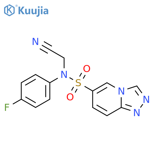 N-(cyanomethyl)-N-(4-fluorophenyl)-1,2,4triazolo4,3-apyridine-6-sulfonamide structure