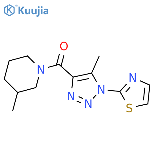 3-methyl-1-[5-methyl-1-(1,3-thiazol-2-yl)-1H-1,2,3-triazole-4-carbonyl]piperidine structure