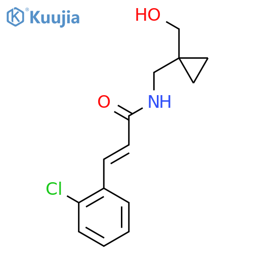 (2E)-3-(2-chlorophenyl)-N-{1-(hydroxymethyl)cyclopropylmethyl}prop-2-enamide structure