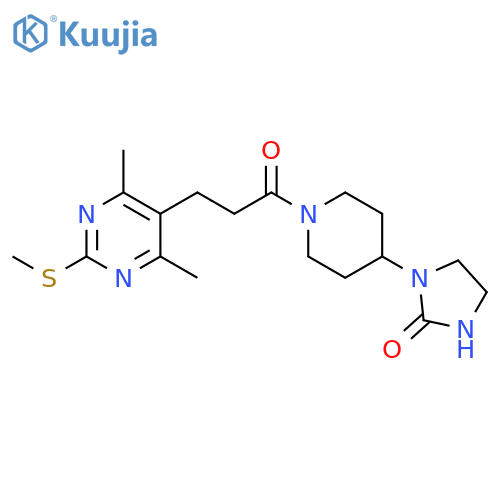 2-Imidazolidinone, 1-[1-[3-[4,6-dimethyl-2-(methylthio)-5-pyrimidinyl]-1-oxopropyl]-4-piperidinyl]- structure
