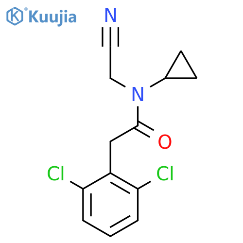 N-(cyanomethyl)-N-cyclopropyl-2-(2,6-dichlorophenyl)acetamide structure