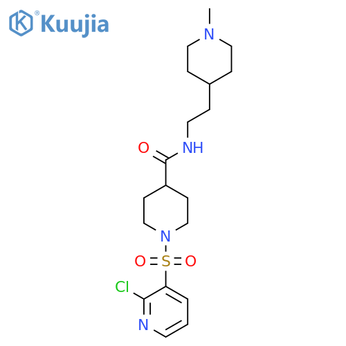 1-[(2-chloropyridin-3-yl)sulfonyl]-N-[2-(1-methylpiperidin-4-yl)ethyl]piperidine-4-carboxamide structure