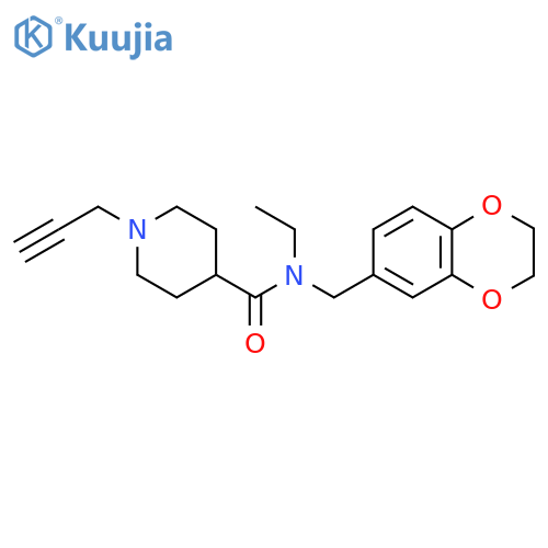 N-[(2,3-dihydro-1,4-benzodioxin-6-yl)methyl]-N-ethyl-1-(prop-2-yn-1-yl)piperidine-4-carboxamide structure