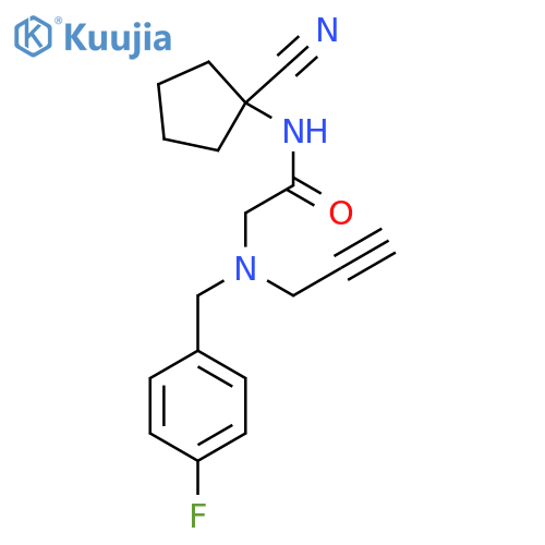 N-(1-cyanocyclopentyl)-2-{[(4-fluorophenyl)methyl](prop-2-yn-1-yl)amino}acetamide structure