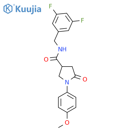 N-[(3,5-difluorophenyl)methyl]-1-(4-methoxyphenyl)-5-oxopyrrolidine-3-carboxamide structure