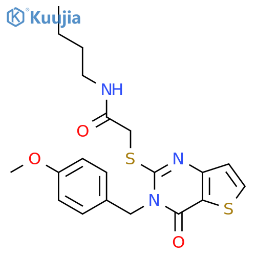 N-butyl-2-({3-[(4-methoxyphenyl)methyl]-4-oxo-3H,4H-thieno[3,2-d]pyrimidin-2-yl}sulfanyl)acetamide structure