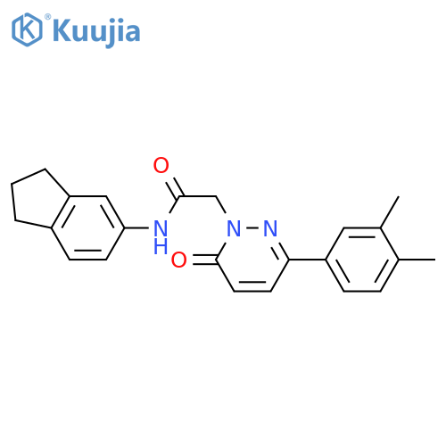N-(2,3-dihydro-1H-inden-5-yl)-2-[3-(3,4-dimethylphenyl)-6-oxo-1,6-dihydropyridazin-1-yl]acetamide structure