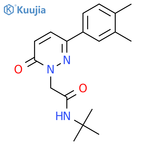 N-tert-butyl-2-[3-(3,4-dimethylphenyl)-6-oxo-1,6-dihydropyridazin-1-yl]acetamide structure