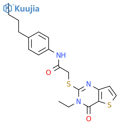 N-(4-butylphenyl)-2-({3-ethyl-4-oxo-3H,4H-thieno[3,2-d]pyrimidin-2-yl}sulfanyl)acetamide structure