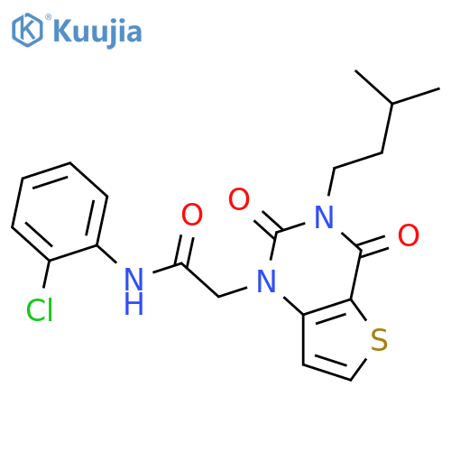 N-(2-chlorophenyl)-2-[3-(3-methylbutyl)-2,4-dioxo-1H,2H,3H,4H-thieno[3,2-d]pyrimidin-1-yl]acetamide structure