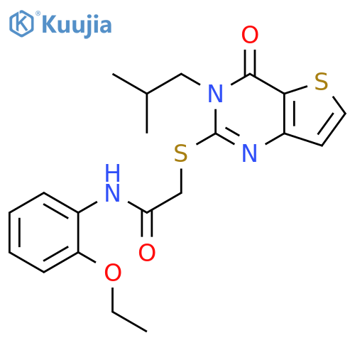 N-(2-ethoxyphenyl)-2-{[3-(2-methylpropyl)-4-oxo-3H,4H-thieno[3,2-d]pyrimidin-2-yl]sulfanyl}acetamide structure