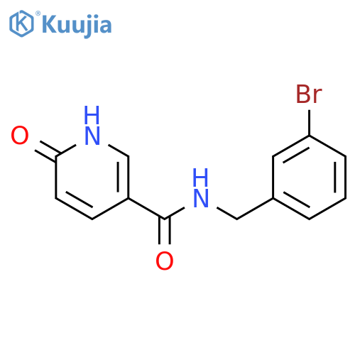 N-[(3-bromophenyl)methyl]-6-hydroxypyridine-3-carboxamide structure