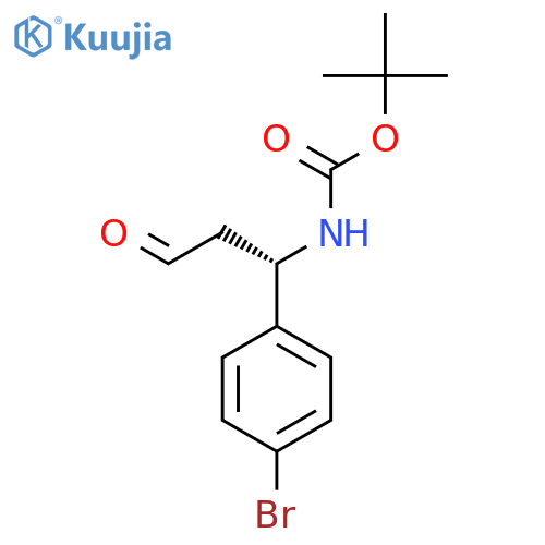 tert-butyl N-(1S)-1-(4-bromophenyl)-3-oxopropylcarbamate structure