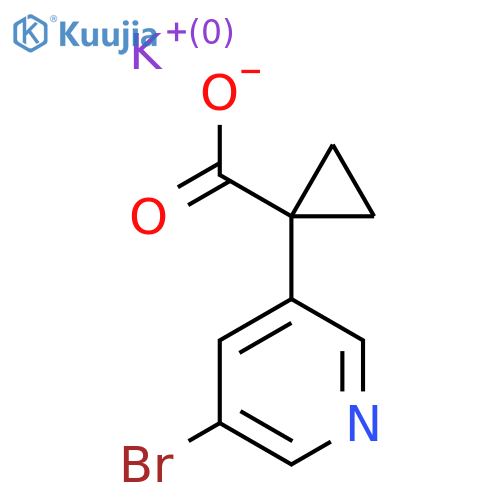 potassium 1-(5-bromopyridin-3-yl)cyclopropane-1-carboxylate structure