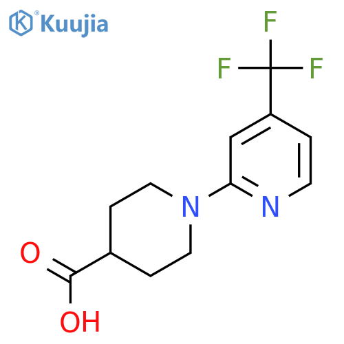 1-[4-(Trifluoromethyl)pyridin-2-yl]piperidine-4-carboxylic acid structure