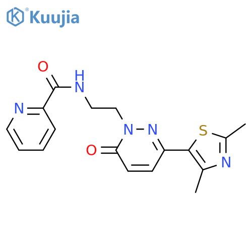N-{2-[3-(2,4-dimethyl-1,3-thiazol-5-yl)-6-oxo-1,6-dihydropyridazin-1-yl]ethyl}pyridine-2-carboxamide structure