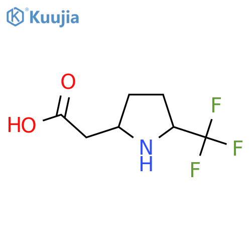 2-5-(trifluoromethyl)pyrrolidin-2-ylacetic acid structure