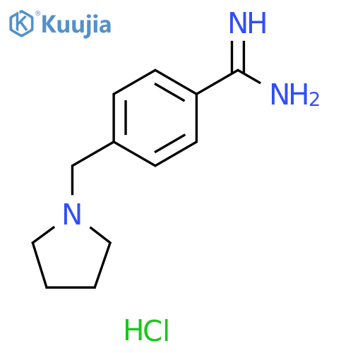 4-(pyrrolidin-1-ylmethyl)benzene-1-carboximidamide dihydrochloride structure