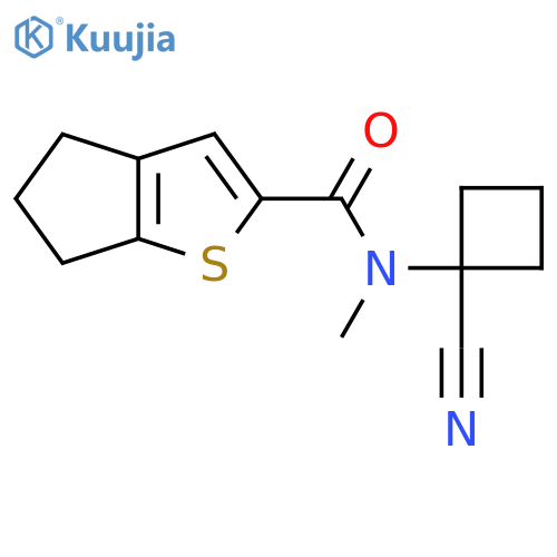 N-(1-cyanocyclobutyl)-N-methyl-4H,5H,6H-cyclopentabthiophene-2-carboxamide structure