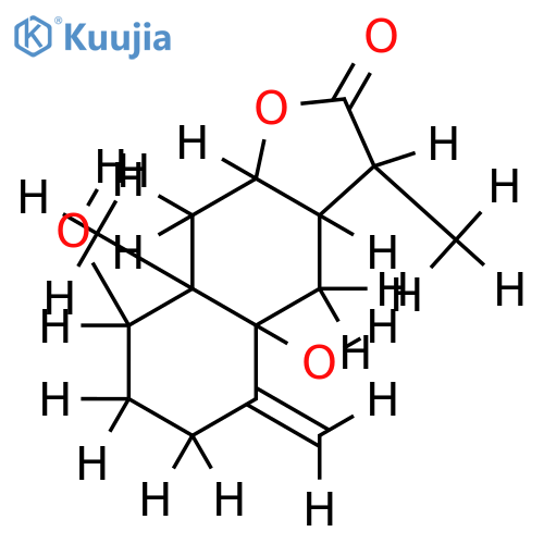 1beta,5alpha-dihydroxy-11alphaH-eudesma-4(15)-en-12,8beta-olide structure