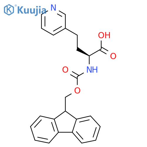 (2S)-2-{[(9H-Fluoren-9-ylmethoxy)carbonyl]amino}-4-(3-pyridinyl)butanoic acid structure