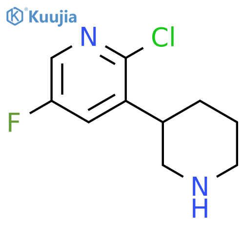 2-chloro-5-fluoro-3-(piperidin-3-yl)pyridine structure
