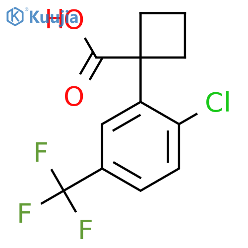 1-2-chloro-5-(trifluoromethyl)phenylcyclobutane-1-carboxylic acid structure