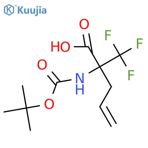 2-[(Tert-butoxycarbonyl)amino]-2-(trifluoromethyl)pent-4-enoic acid structure