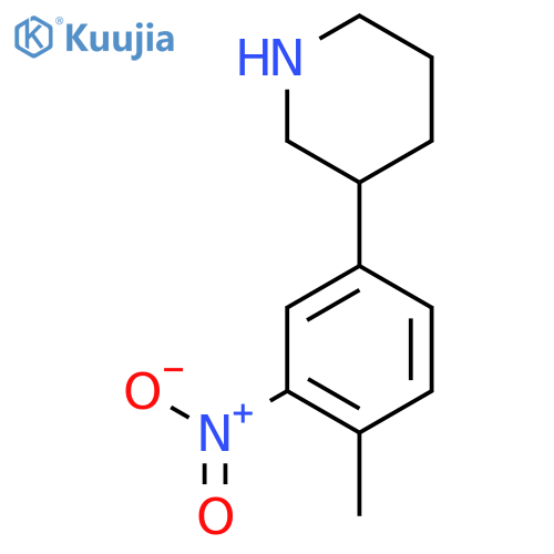 3-(4-methyl-3-nitrophenyl)piperidine structure