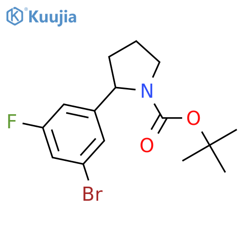 tert-butyl 2-(3-bromo-5-fluorophenyl)pyrrolidine-1-carboxylate structure