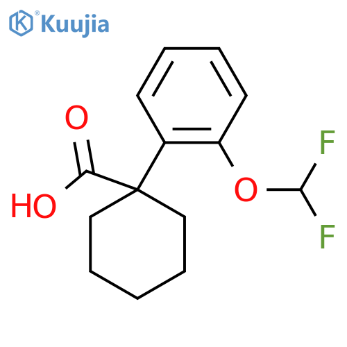 1-2-(difluoromethoxy)phenylcyclohexane-1-carboxylic acid structure