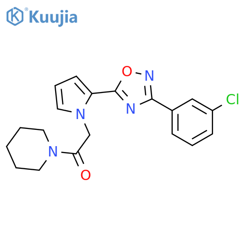 2-{2-[3-(3-chlorophenyl)-1,2,4-oxadiazol-5-yl]-1H-pyrrol-1-yl}-1-(piperidin-1-yl)ethan-1-one structure