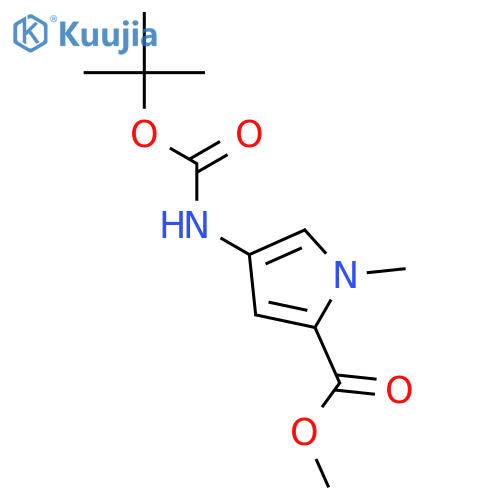 1H-Pyrrole-2-carboxylic acid, 4-[[(1,1-diMethylethoxy)carbonyl]aMino]-1-Methyl-, Methyl ester structure
