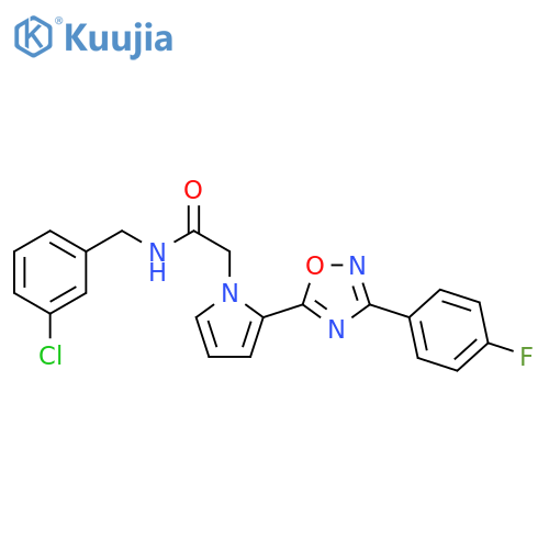 N-[(3-chlorophenyl)methyl]-2-{2-[3-(4-fluorophenyl)-1,2,4-oxadiazol-5-yl]-1H-pyrrol-1-yl}acetamide structure
