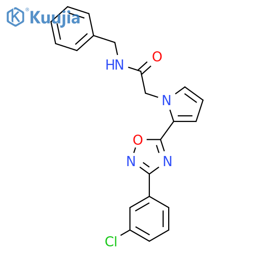 N-benzyl-2-{2-[3-(3-chlorophenyl)-1,2,4-oxadiazol-5-yl]-1H-pyrrol-1-yl}acetamide structure