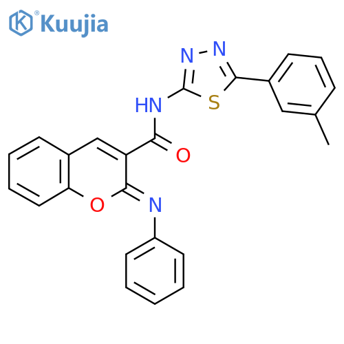 (2Z)-N-[5-(3-methylphenyl)-1,3,4-thiadiazol-2-yl]-2-(phenylimino)-2H-chromene-3-carboxamide structure