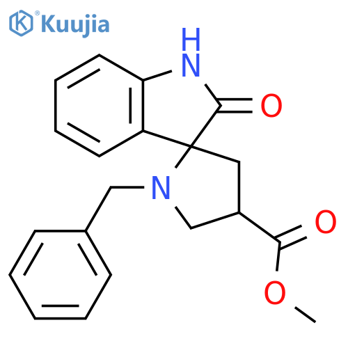methyl 1'-benzyl-2-oxo-1,2-dihydrospiro[indole-3,2'-pyrrolidine]-4'-carboxylate structure