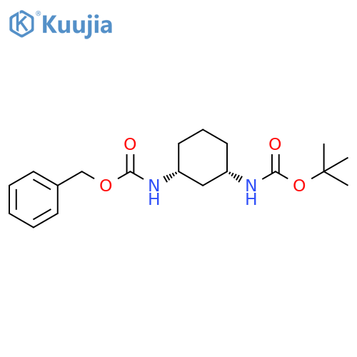 Carbamic acid, N-[(1R,3S)-3-[[(1,1-dimethylethoxy)carbonyl]amino]cyclohexyl]-, phenylmethyl ester, rel- structure